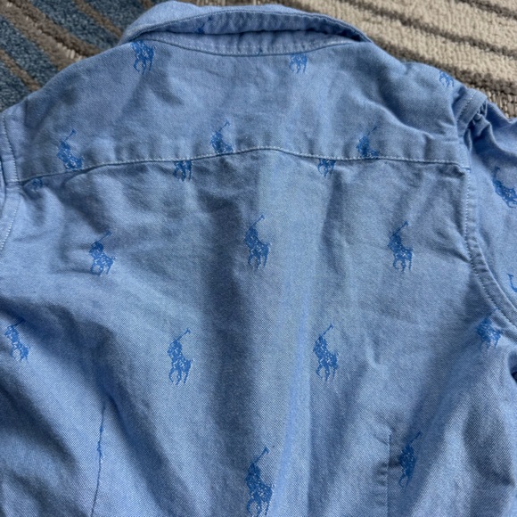 Polo Ralph Lauren Youth Girls Oxford Blue Embroidered Pony Shirt Dress Size 6 - Picture 4 of 7